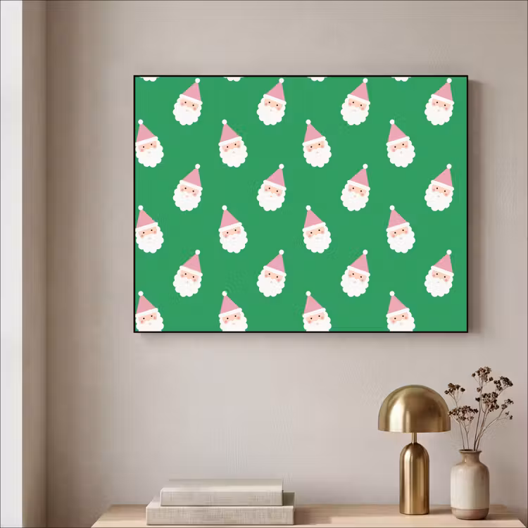 Art frame - Kerstman - Kerst - Roze - Groen — 5