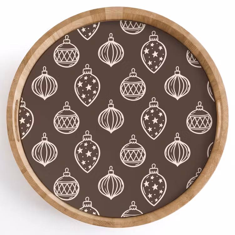 Dienblad - Kerstbal - Grijs - Crème — 1