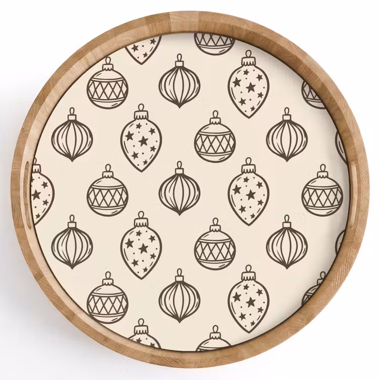 Dienblad - Kerstbal - Groen - Crème — 1