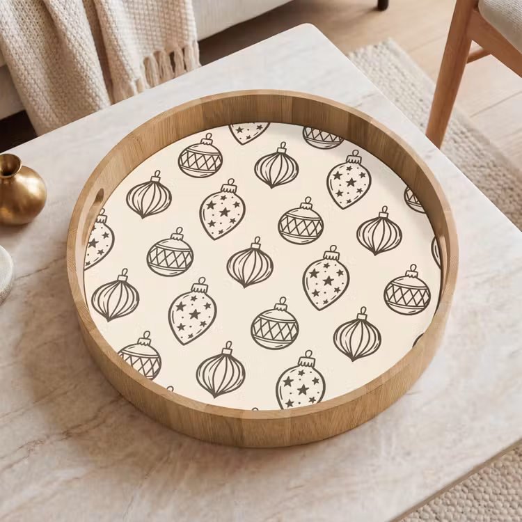 Dienblad - Kerstbal - Groen - Crème — 2