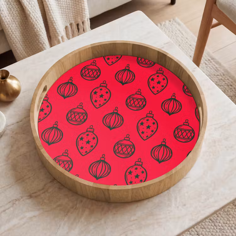 Dienblad - Kerstbal - Groen - Rood — 2