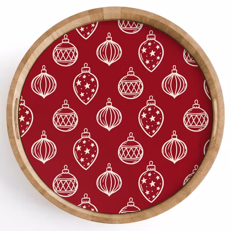 Dienblad - Kerstbal - Rood - Crème — 1