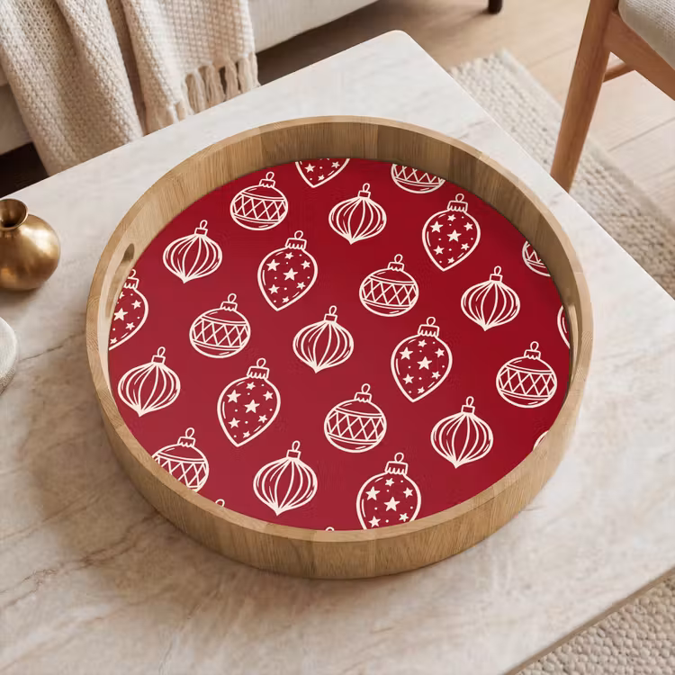Dienblad - Kerstbal - Rood - Crème — 2