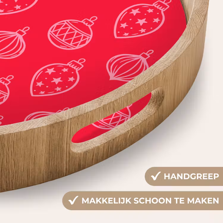 Dienblad - Kerstbal - Rood - Roze — 5