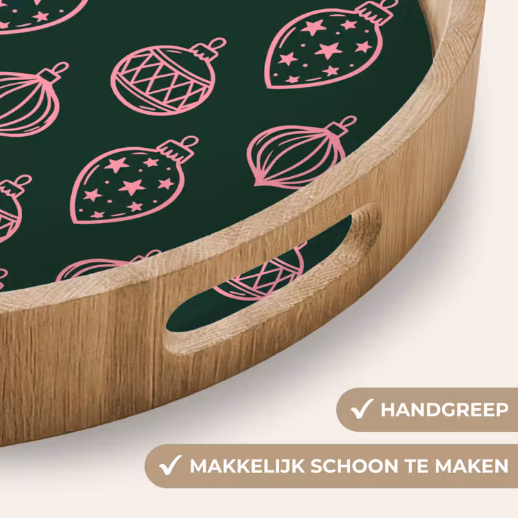 Dienblad - Kerstbal - Roze - Groen — 5