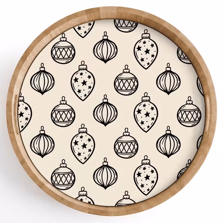 Dienblad - Kerstbal - Zwart - Wit — 1