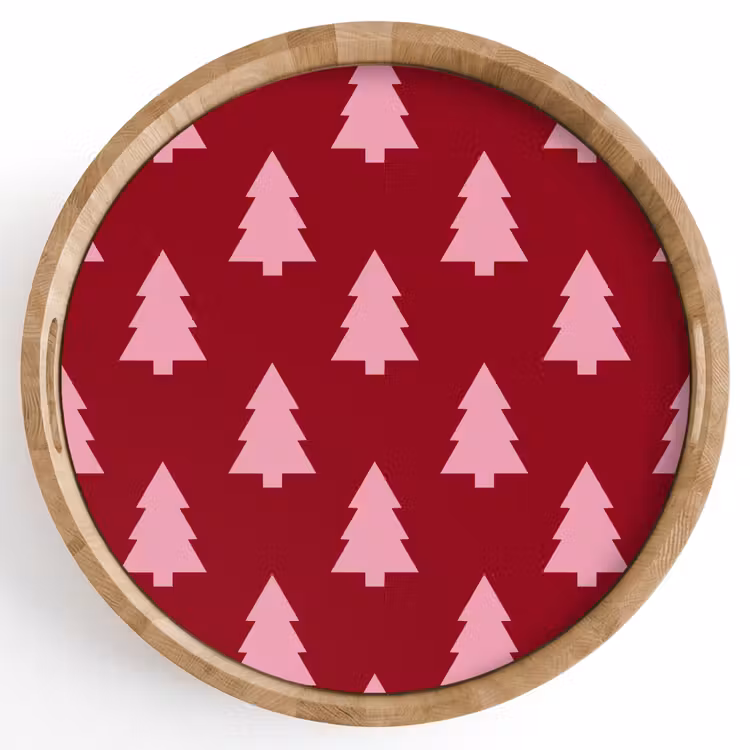Dienblad - Kerstboom - Burguny - Roze — 1