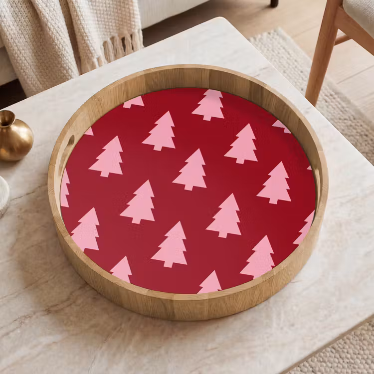 Dienblad - Kerstboom - Burguny - Roze — 2