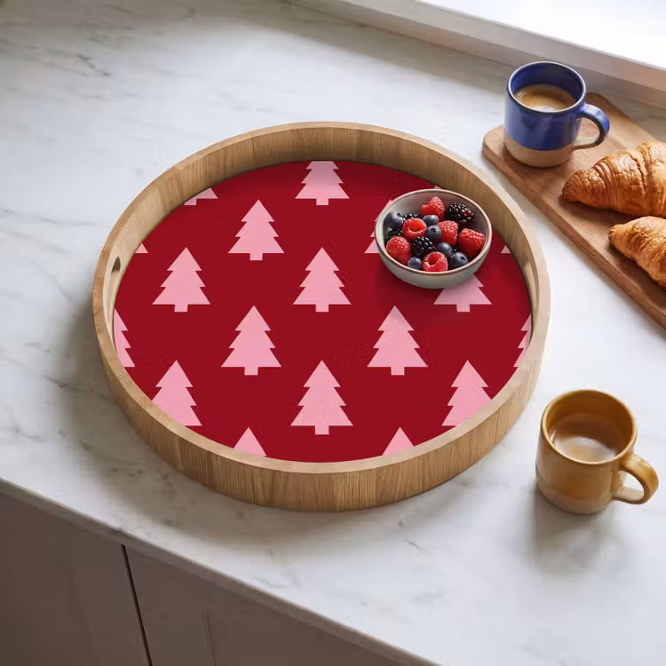 Dienblad - Kerstboom - Burguny - Roze — 4