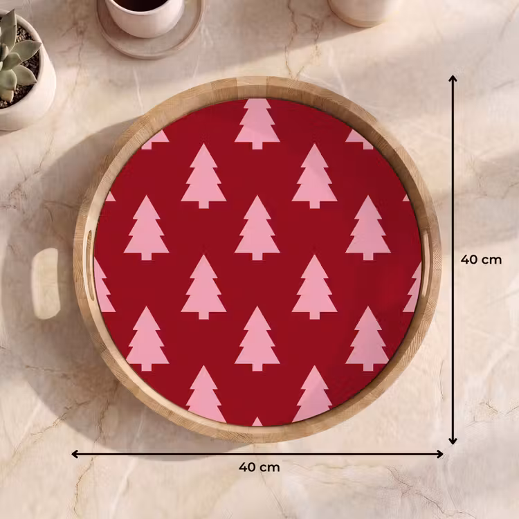 Dienblad - Kerstboom - Burguny - Roze — 9