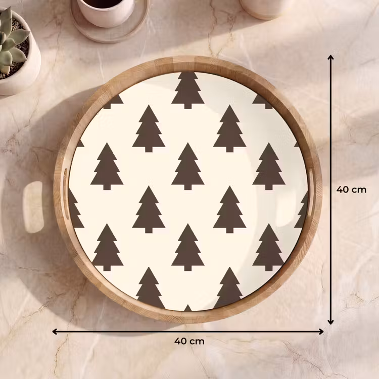 Dienblad - Kerstboom - Crème - Grijs — 9