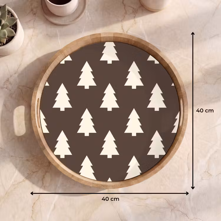 Dienblad - Kerstboom - Grijs - Crème — 9