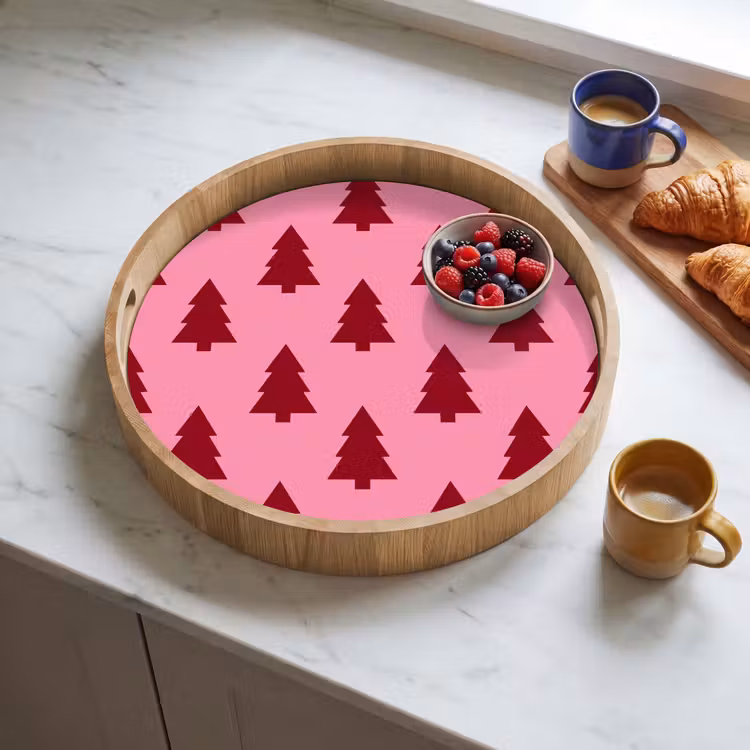 Dienblad - Kerstboom - Rood - Roze — 4