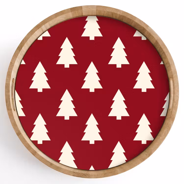 Dienblad - Kerstboom - Rood - Wit — 1