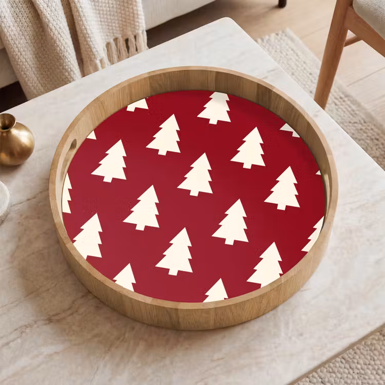 Dienblad - Kerstboom - Rood - Wit — 2