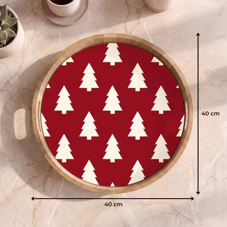 Dienblad - Kerstboom - Rood - Wit — 9