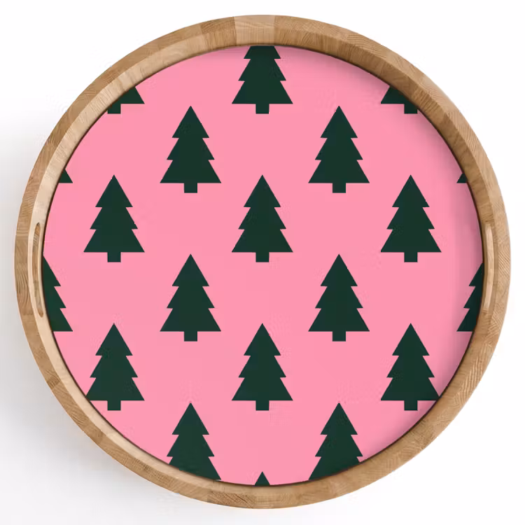 Dienblad - Kerstboom - Roze - Groen — 1