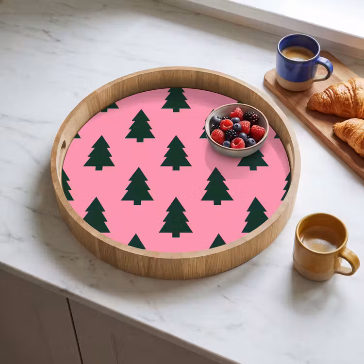 Dienblad - Kerstboom - Roze - Groen — 4