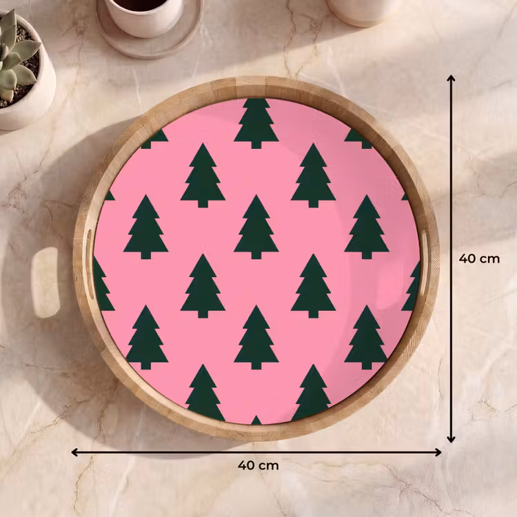 Dienblad - Kerstboom - Roze - Groen — 9
