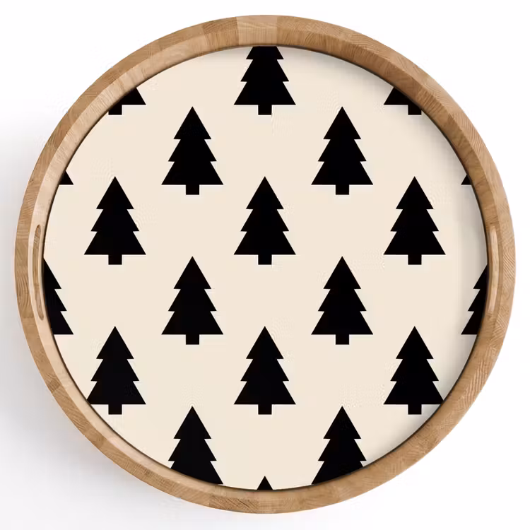Dienblad - Kerstboom - Wit - Zwart — 1