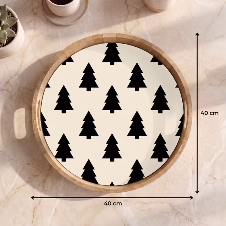 Dienblad - Kerstboom - Wit - Zwart — 9