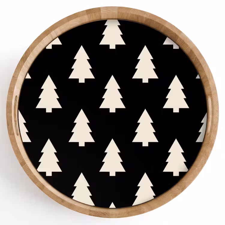 Dienblad - Kerstboom - Zwart - Wit — 1