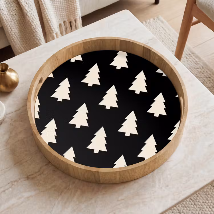 Dienblad - Kerstboom - Zwart - Wit — 2