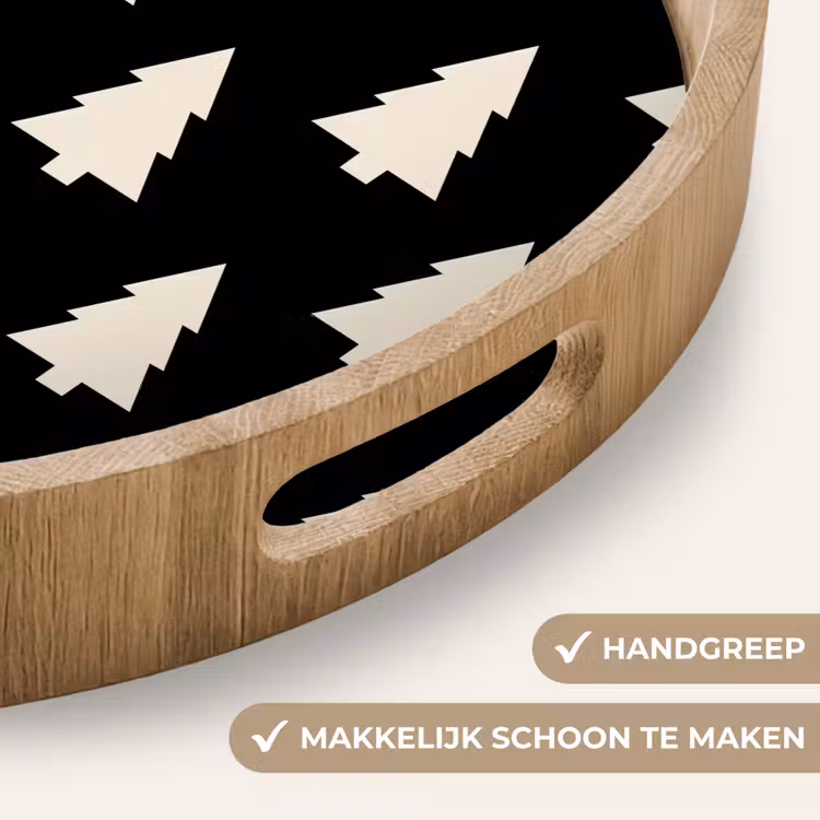Dienblad - Kerstboom - Zwart - Wit — 5