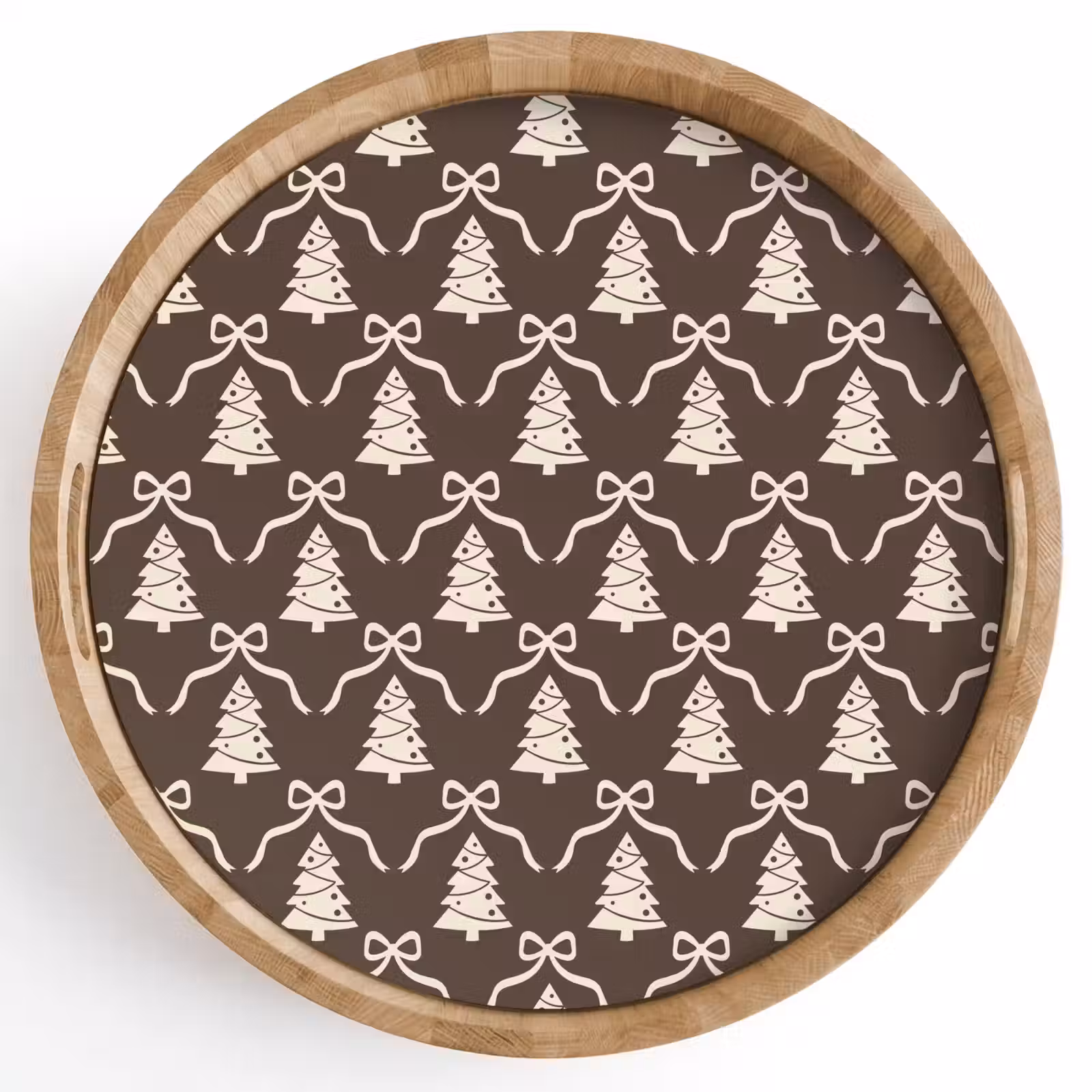 Dienblad - Strik - Taupe - Wit - Kerst — 1