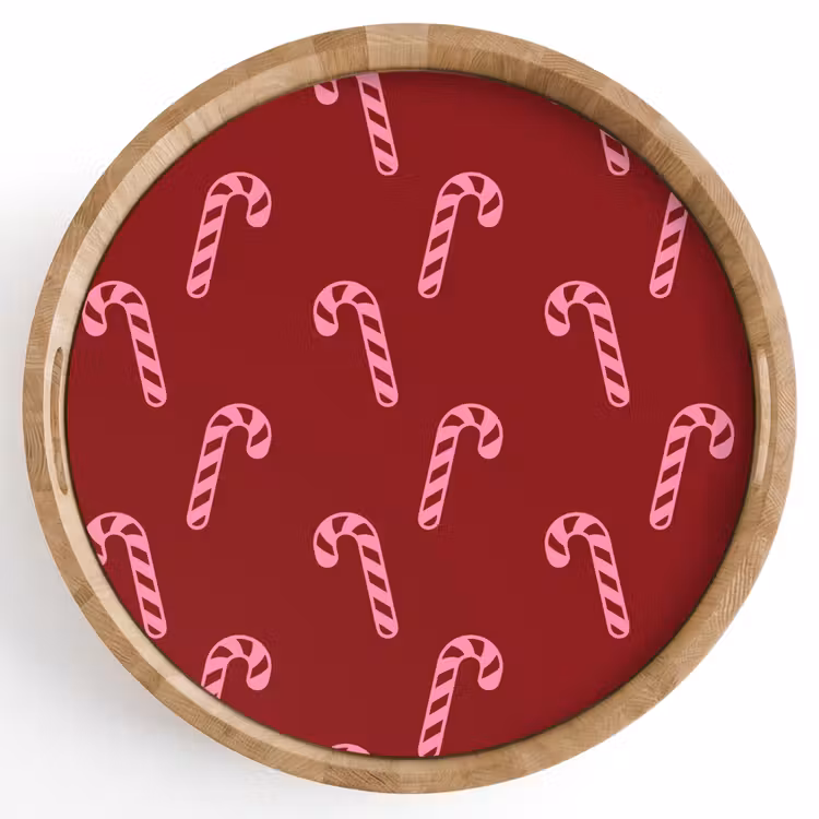 Dienblad - Kerst - Burgundy - Roze - Zuurstok — 1
