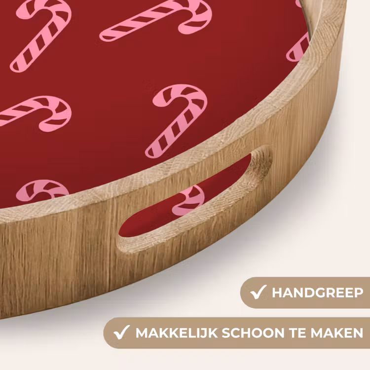 Dienblad - Kerst - Burgundy - Roze - Zuurstok — 5