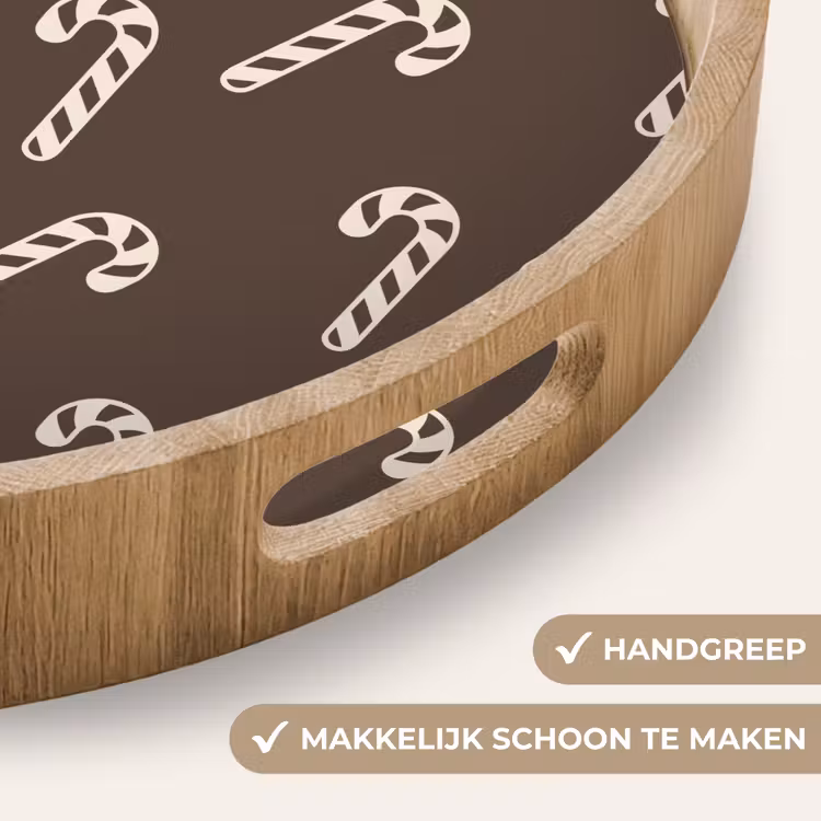Dienblad - Kerst - Crème - Taupe - Zuurstok — 5
