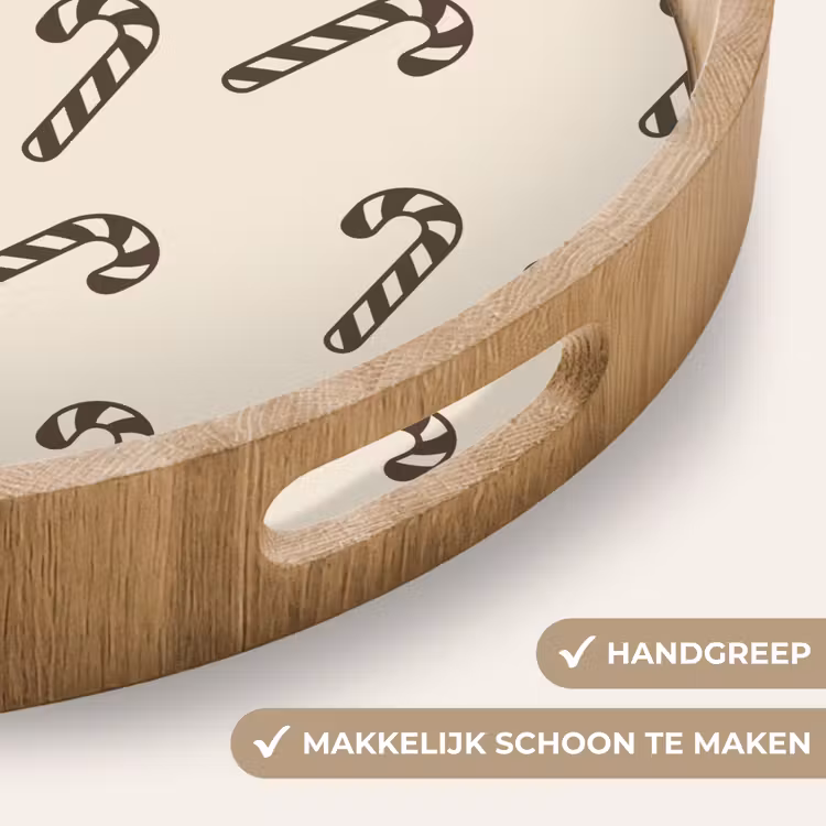 Dienblad - Kerst - Grijs - Crème - Zuurstok — 5