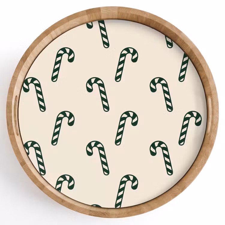 Dienblad - Kerst - Groen - Crème - Zuurstok — 1