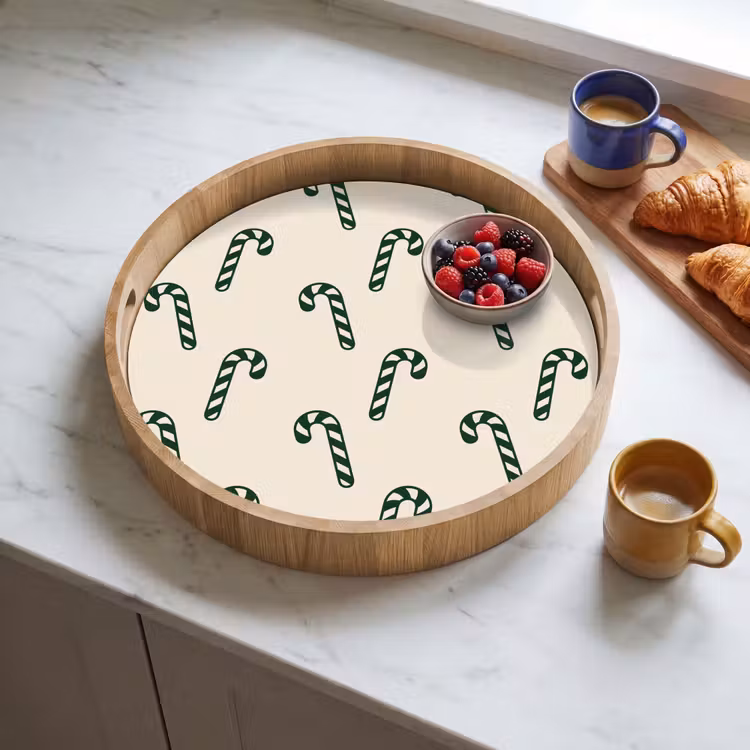 Dienblad - Kerst - Groen - Crème - Zuurstok — 4