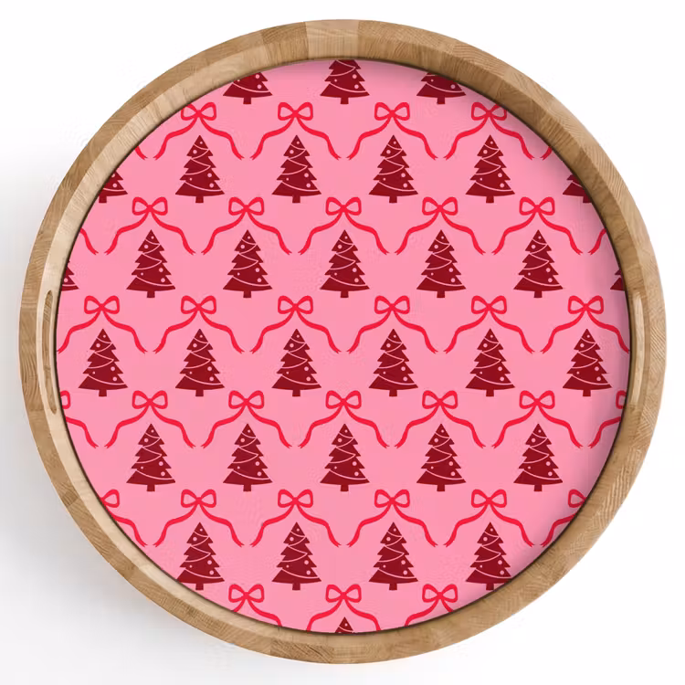 Dienblad - Kerst - Rood - Roze - Strik — 1
