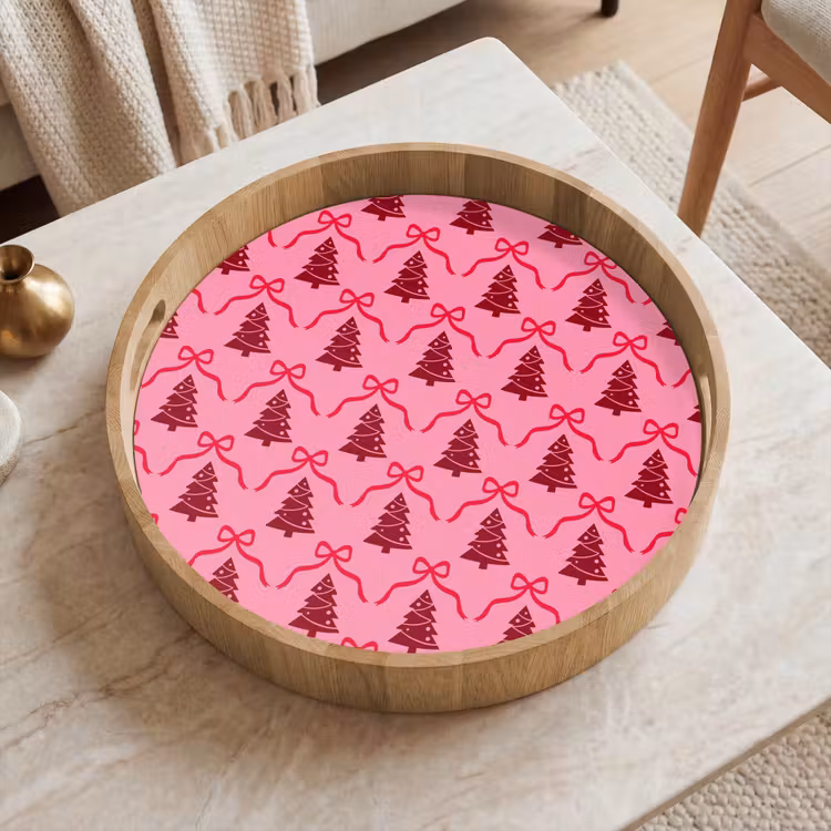 Dienblad - Kerst - Rood - Roze - Strik — 2