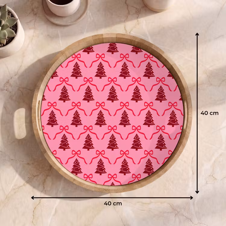 Dienblad - Kerst - Rood - Roze - Strik — 9