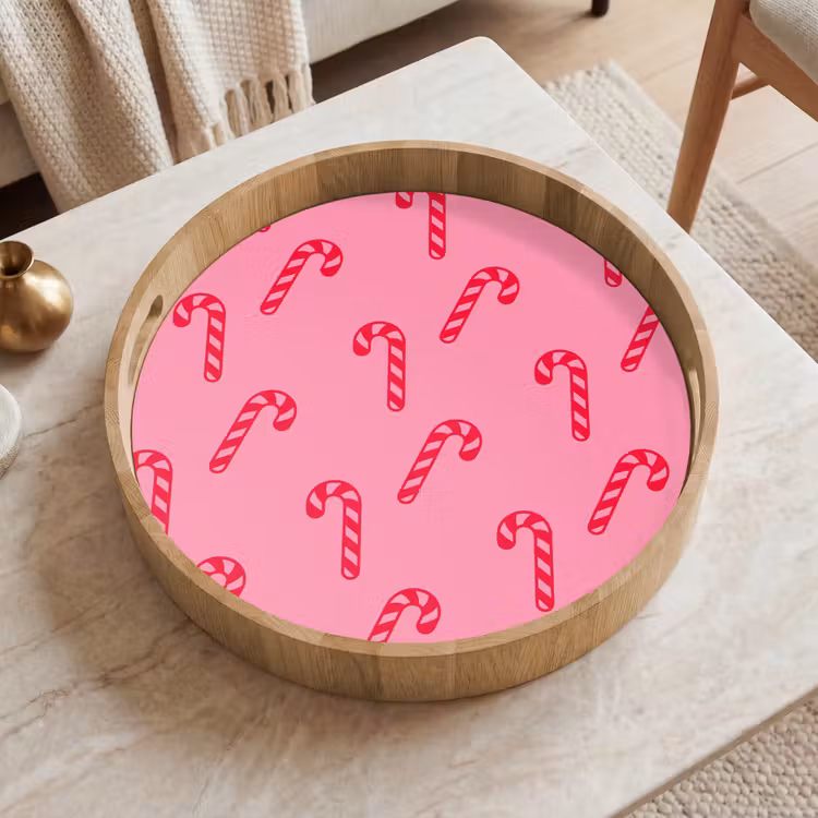Dienblad - Kerst - Rood - Roze - Zuurstok — 2