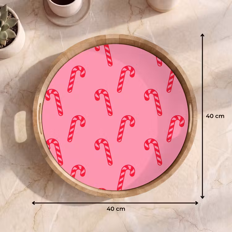 Dienblad - Kerst - Rood - Roze - Zuurstok — 9