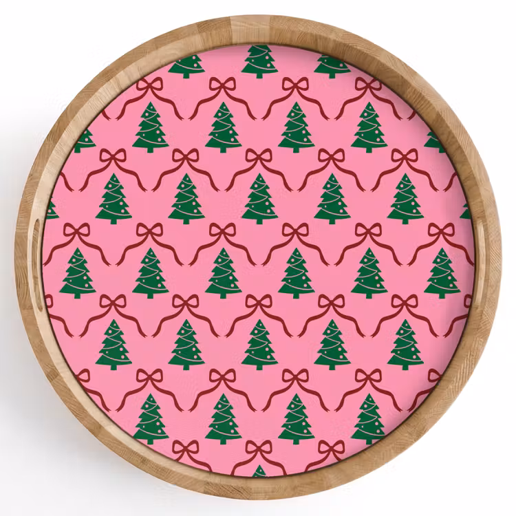 Dienblad - Kerst - Roze - Rood - Strik — 1