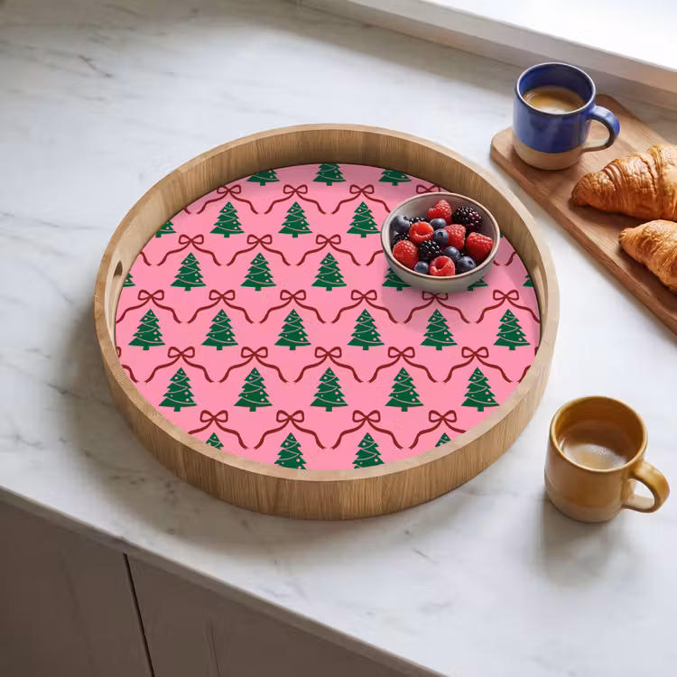 Dienblad - Kerst - Roze - Rood - Strik — 4