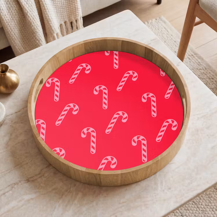 Dienblad - Kerst - Roze - Rood - Zuurstok — 2