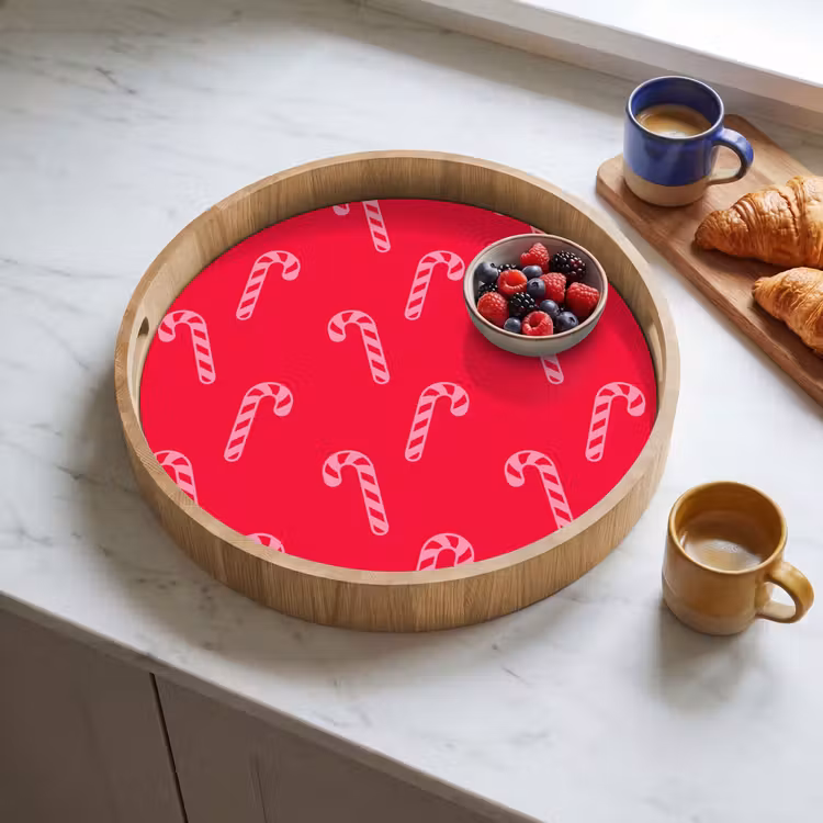 Dienblad - Kerst - Roze - Rood - Zuurstok — 4