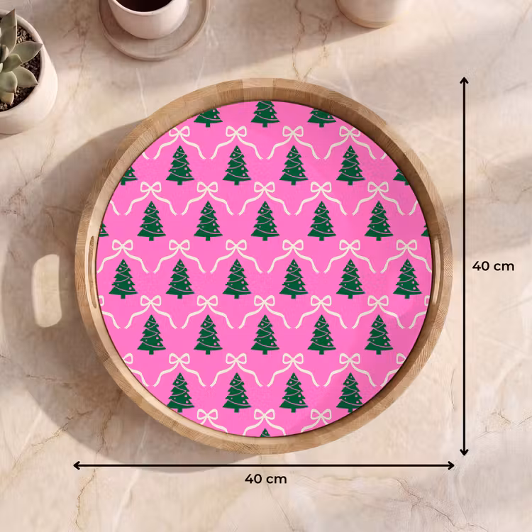 Dienblad - Kerst - Roze - Wit - Strik — 9