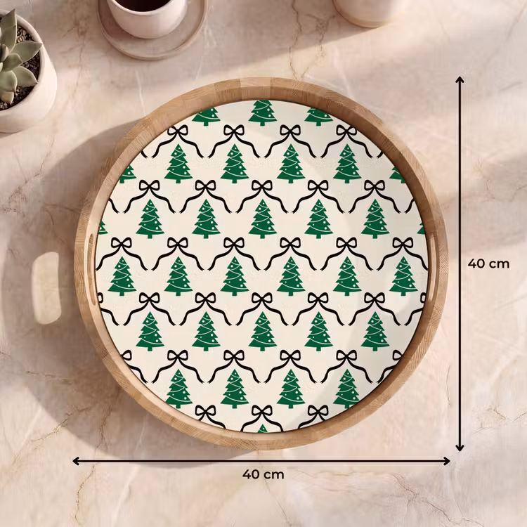 Dienblad - Kerst - Wit - Zwart - Strik — 9