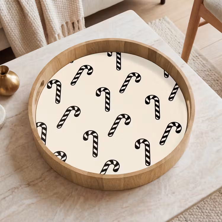 Dienblad - Kerst - Zwart - Crème - Zuurstok — 2