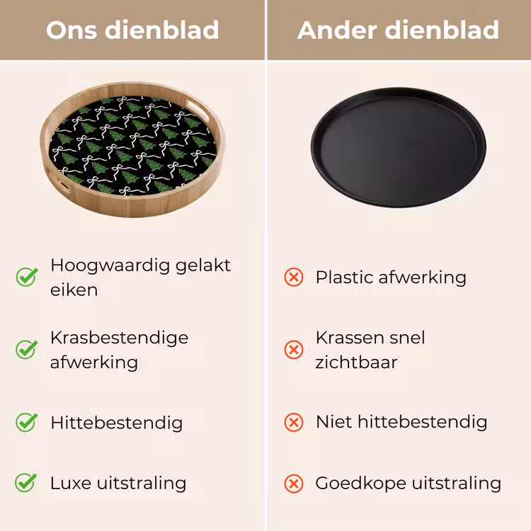 Dienblad - Kerst - Zwart - Wit - Strik — 3