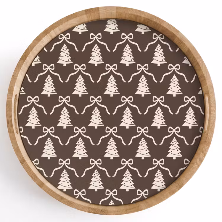 Dienblad - Strik - Taupe - Wit - Kerst — 1