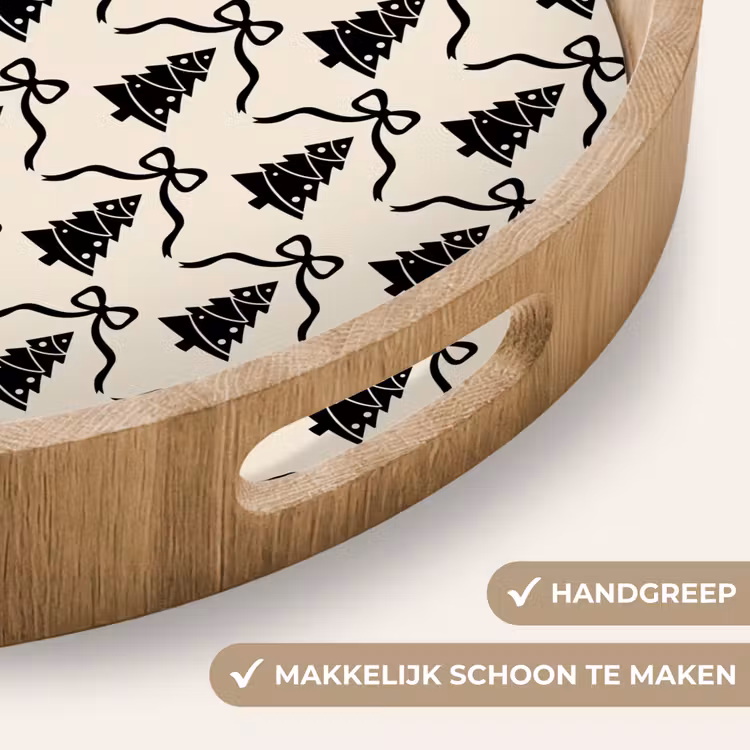 Dienblad - Strik - Zwart - Wit -  Kerst — 5